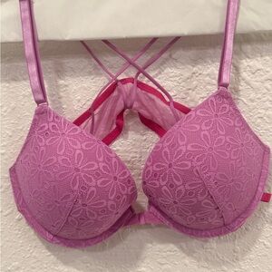 Victoria's Secret Lavender Floral Lace Bra
